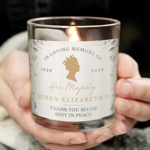 
                            Personalised Queens Commemorative Small Candle Jar