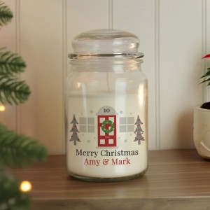 Personalised Home For Christmas Large Candle Jar