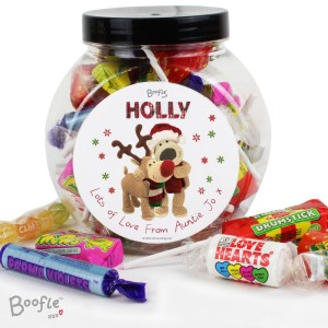 Personalised Boofle Christmas Reindeer Sweet Jar