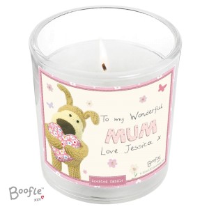 
                            Personalised Boofle Flowers Jar Candle