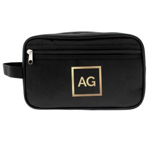 
                            Personalised Gold Initials Black Vanity Bag
