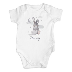 Personalised Baby Bunny 0-3 Months Baby Vest