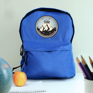 
                            Personalised Adventure Blue Backpack
