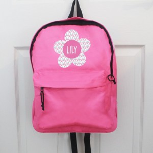 
                            Personalised Flower Pink Backpack