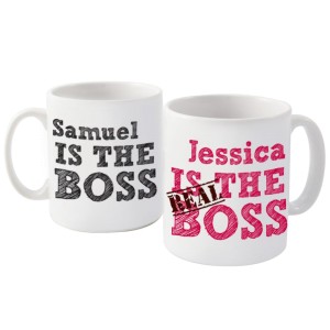 
                            Personalised The Real Boss Mug Set