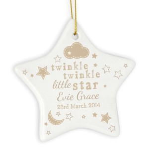 Personalised Twinkle Twinkle Ceramic Star Decoration