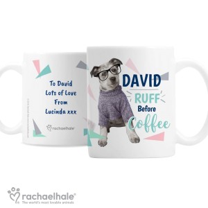 
                            Personalised Rachael Hale "Ruff Before Coffee" Dog Mug