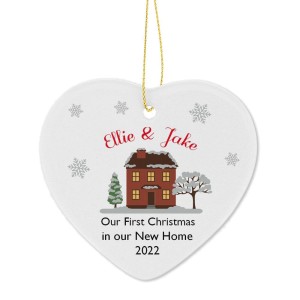
                            Personalised Cosy Christmas Ceramic Heart Decoration