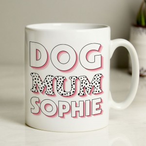 
                        Personalised Dog Mum Pink Spots Mug