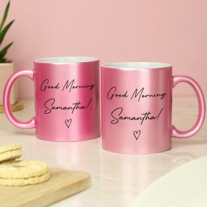 
                            Personalised Pink Glitter Mug