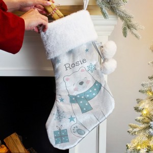 
                            Personalised Polar Bear Christmas Stocking