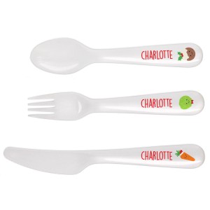 Personalised "First Christmas Dinner" 3 Piece Plastic Cutlery Set