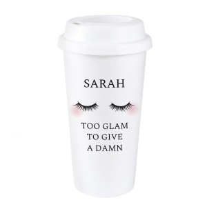 
                            Personalised Eyelashes Insulated Reusable Eco Travel Cup