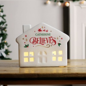 Personalised Believe in Christmas LED House
