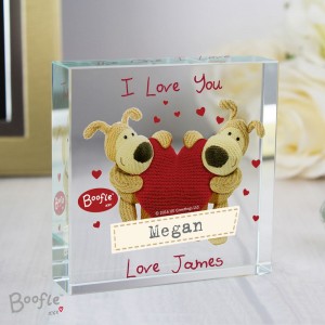 Personalised Boofle Shared Heart Crystal Token