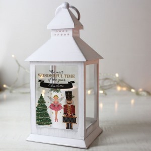 
                            Personalised Nutcracker White Lantern