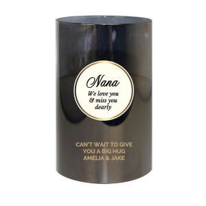 
                            Personalised Opulent Smoked Glass LED Candle