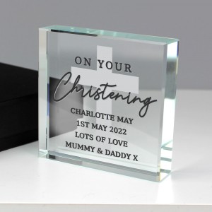 
                            Personalised On Your Christening Large Crystal Token