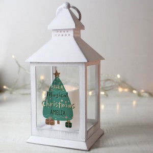 
                            Personalised Have A Magical Christmas White Lantern