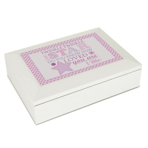 Personalised Twinkle Girls White Keepsake Box
