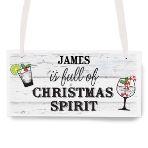 
                            Personalised Christmas Spirit Wooden Sign