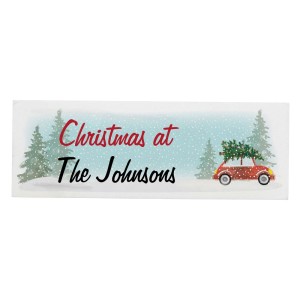 Personalised "Driving Home For Christmas" Wooden Block Sign