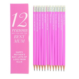 
                            Personalised 12 Reasons Box and 12 Pink HB Pencils