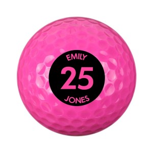 
                            Personalised Big Age Pink Golf Ball