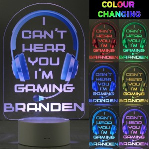 Personalised Blue Gaming LED Colour Changing Night Light