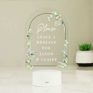 
                            Personalised Botanical Wedding LED Colour Changing Light