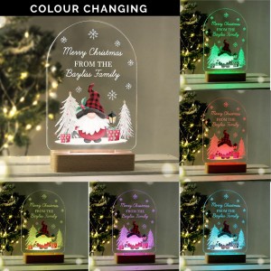
                            Personalised Gonk Wooden Based LED Christmas Light