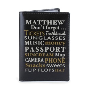 
                            Personalised Dont Forget... Black Passport Holder