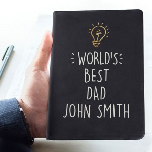 
                            Personalised Light Bulb Black Hardback Notebook