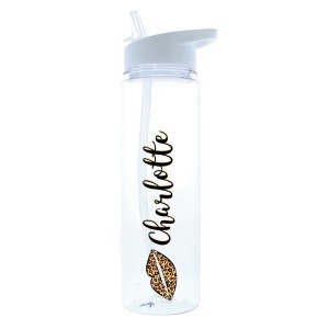 
                            Personalised Leopard Lips Water Bottle