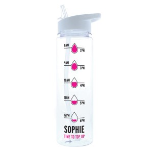 Personalised Pink "Hydration Tracker" Water Bottle