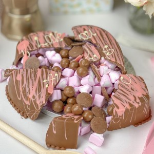 Personalised Pink Chocolate Smash Heart
