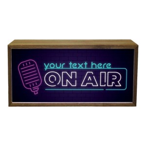 
                            Personalised Wall Mountable Or Self Standing Wooden Light Box Sign - On Air Studio