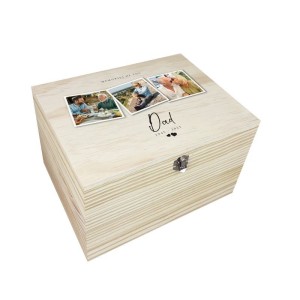 
                            Personalised Wooden Memorial Photo Keepsake Memory Box - 26cm 