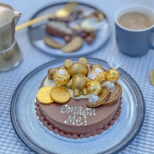 Personalised Mini Gold Smash Cake