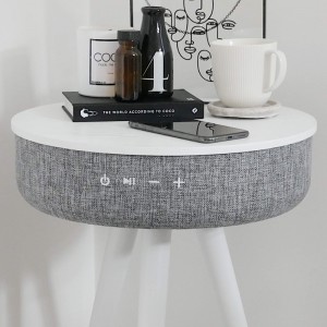 
                            Tabblue Personalised Bluetooth Side Table With Surround Sound - White - Whiskey Sticker