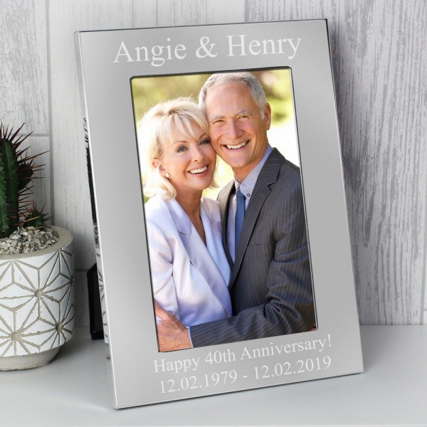 Personalised Engraved Glass 6x4 Photo Frame Engagement Wedding Anniversary
