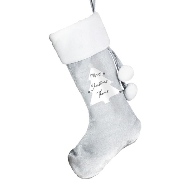 Silver personalised stockings Clearance