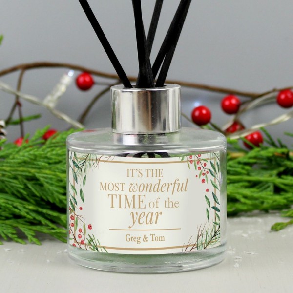 Personalised "Wonderful Time of The Year" Christmas Reed Diffuser The