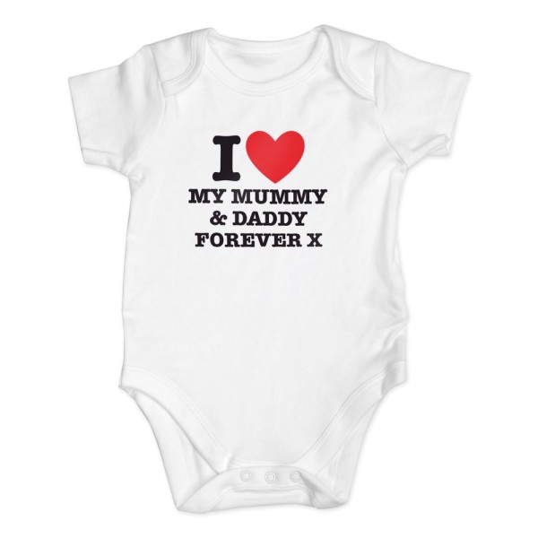 Personalised I HEART 03 Months Baby Vest