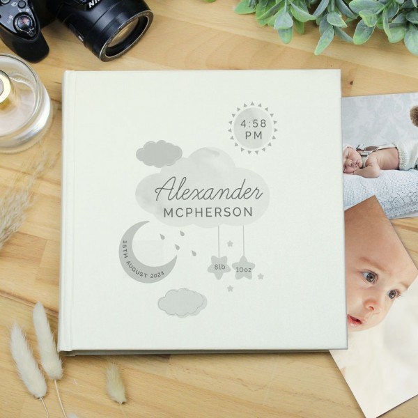 Personalised New Baby Moon & Stars Square Photo Album - Popular Christmas  Gifts - Christmas - Occasions