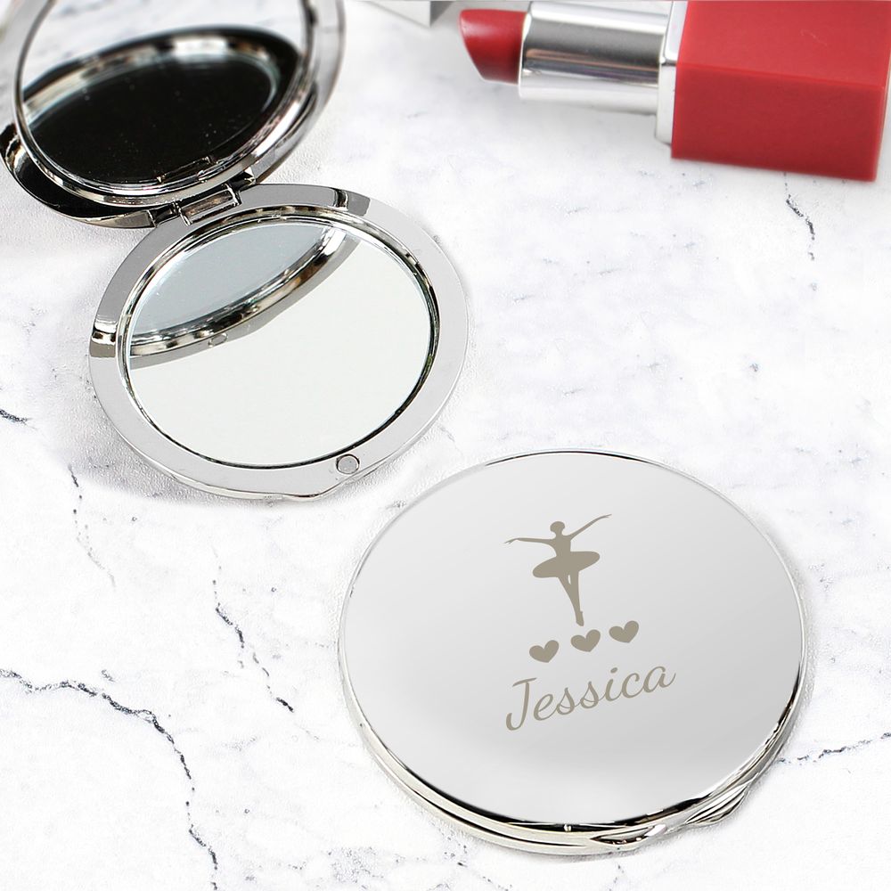 Personalised Ballerina Compact Mirror at Personalise.co.uk
