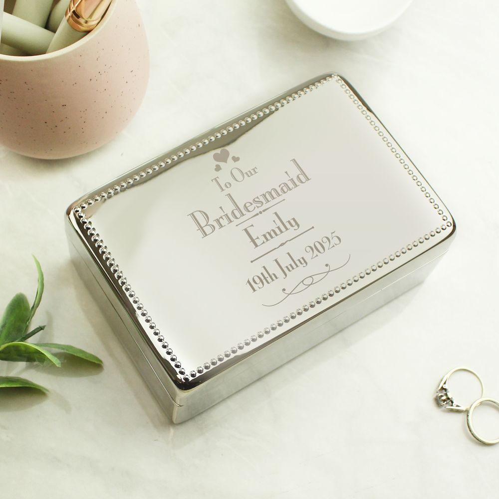 Personalised Decorative Wedding Bridesmaid Jewellery Box Personalised Decorative Wedding Bridesmaid Jewellery Box