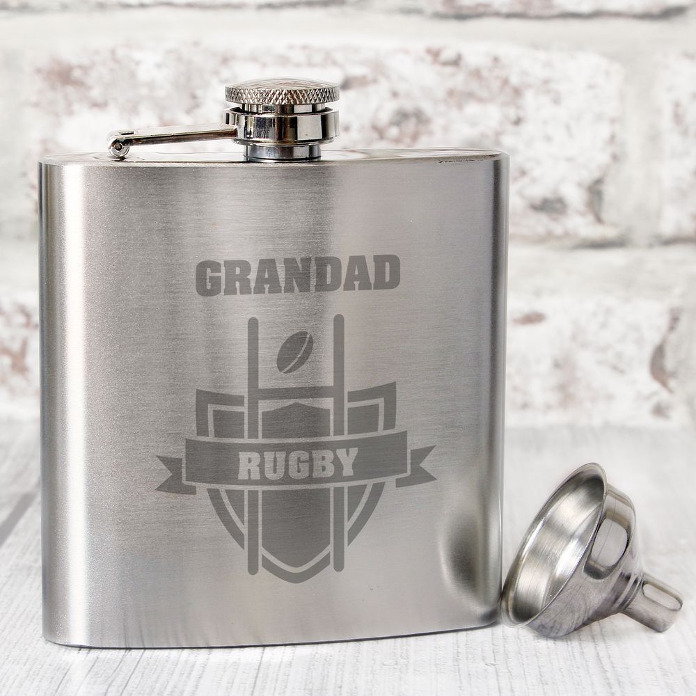 Personalised Rugby Hip Flask Personalised Rugby Hip Flask