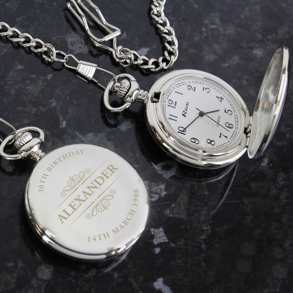 Personalised Classic Pocket Fob Watch at Personalise.co.uk