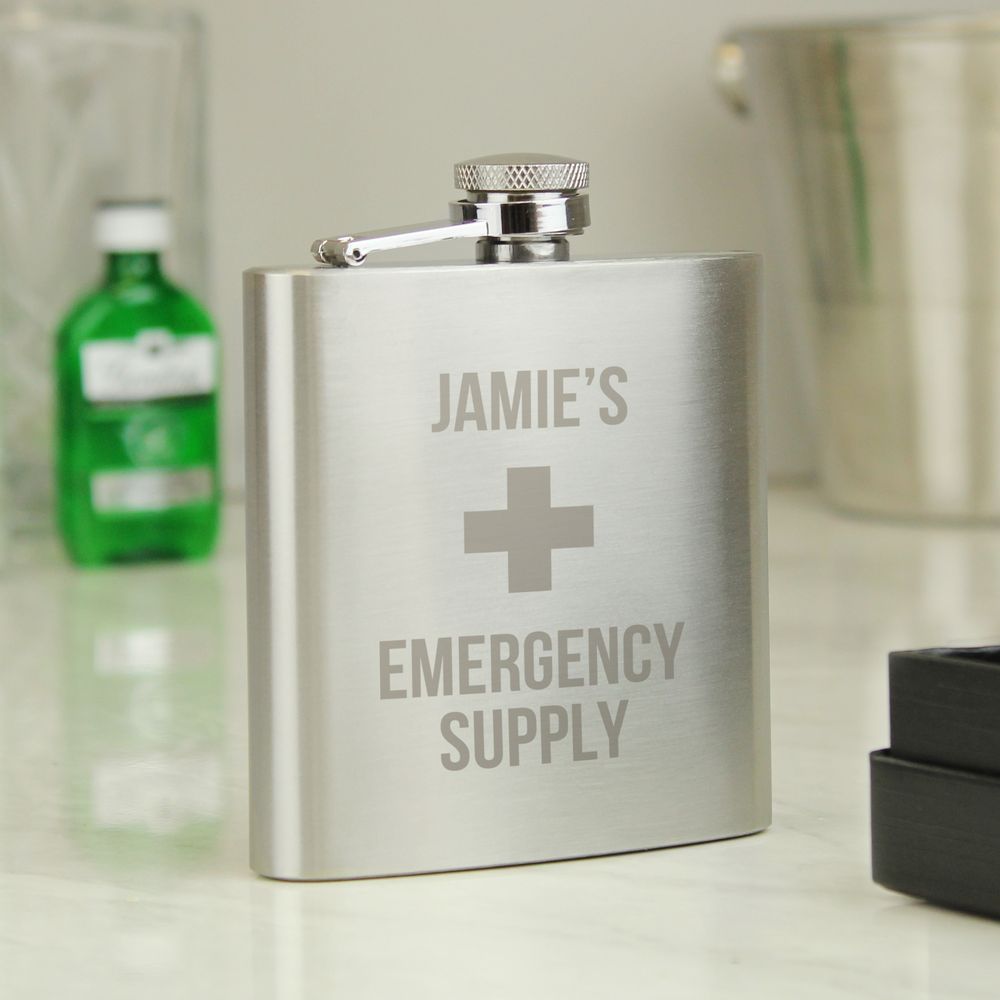 Personalised Emergency Supply Hip Flask Personalised Emergency Supply Hip Flask